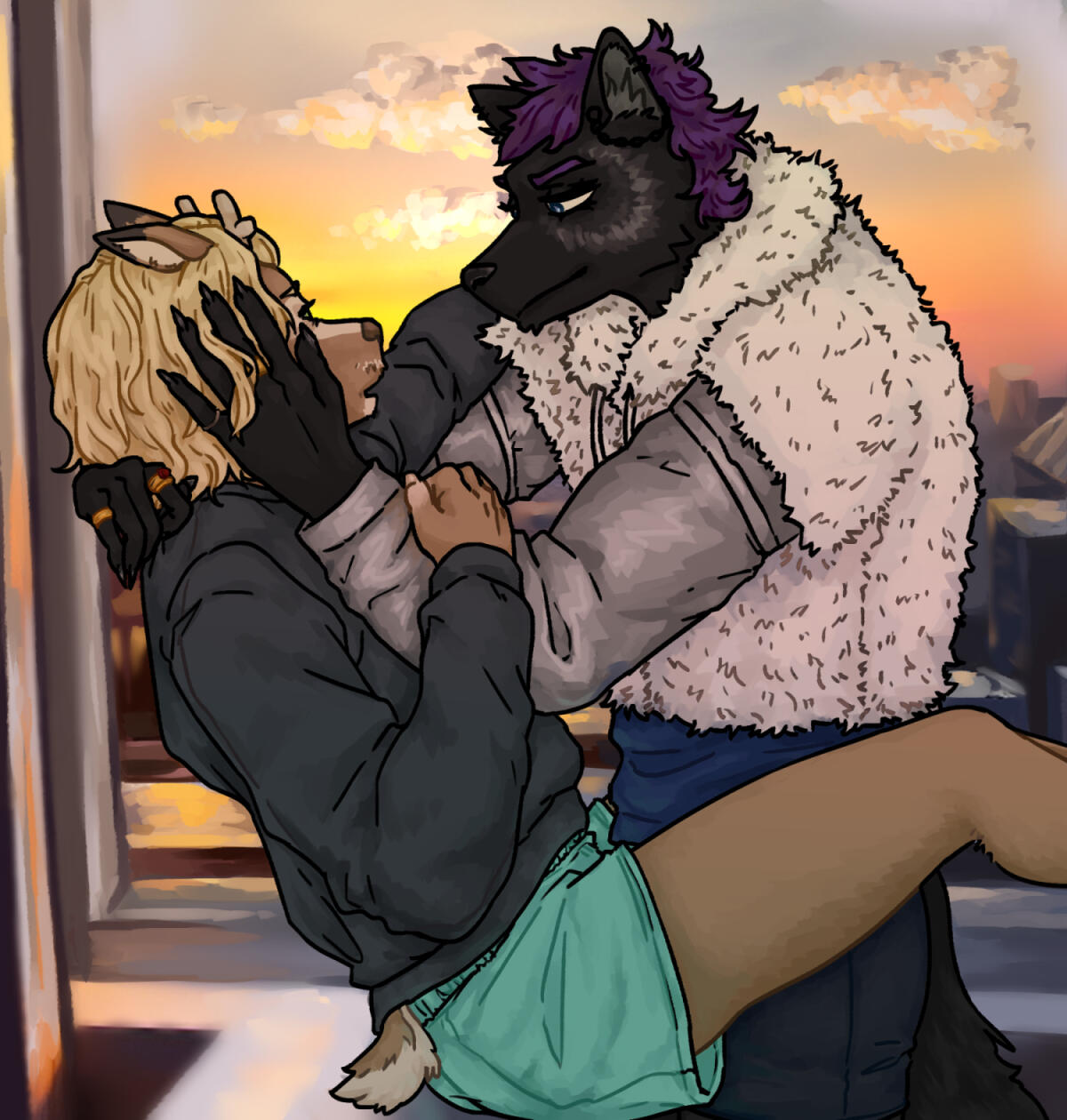 Luca and Clive embrace